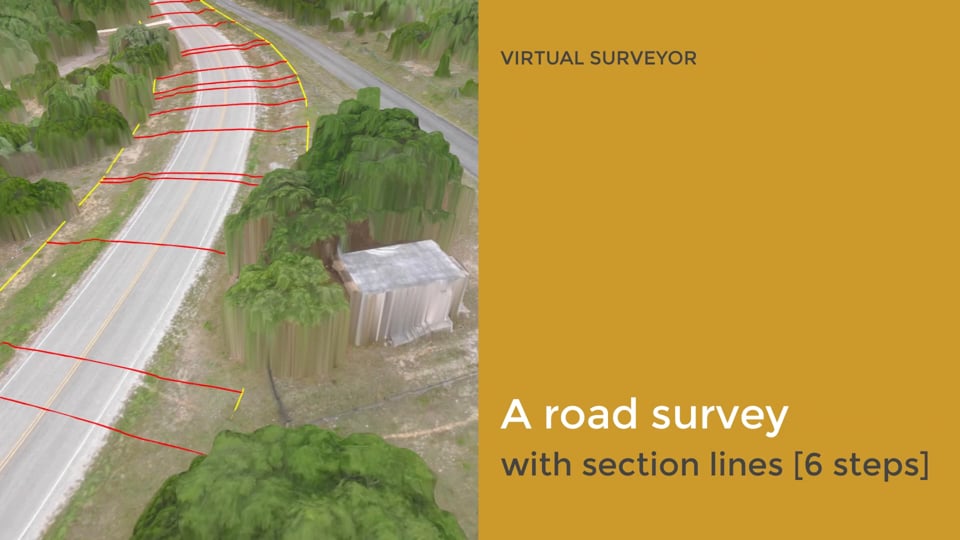 A road survey with section lines
